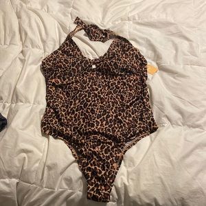 Kona Sol Cheetah Print One piece swim suit